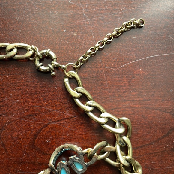 Jcrew tortoise turquoise statement necklace NEW - Picture 5 of 6
